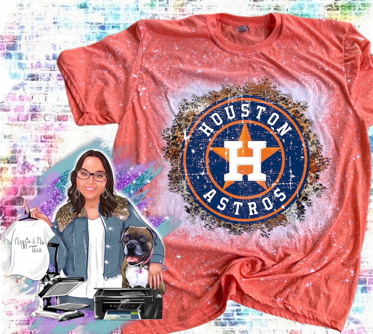 Houston Astros Leopard T-shirt Astros Fan Gift for Her -  in