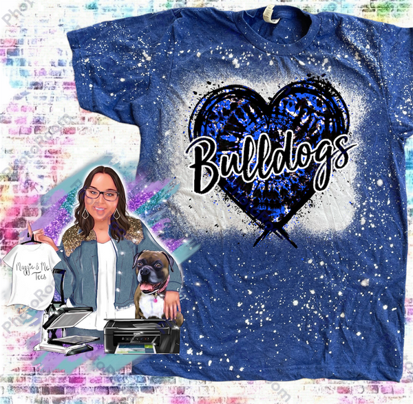 BULLDOGS SPLATTERED HEART TEE